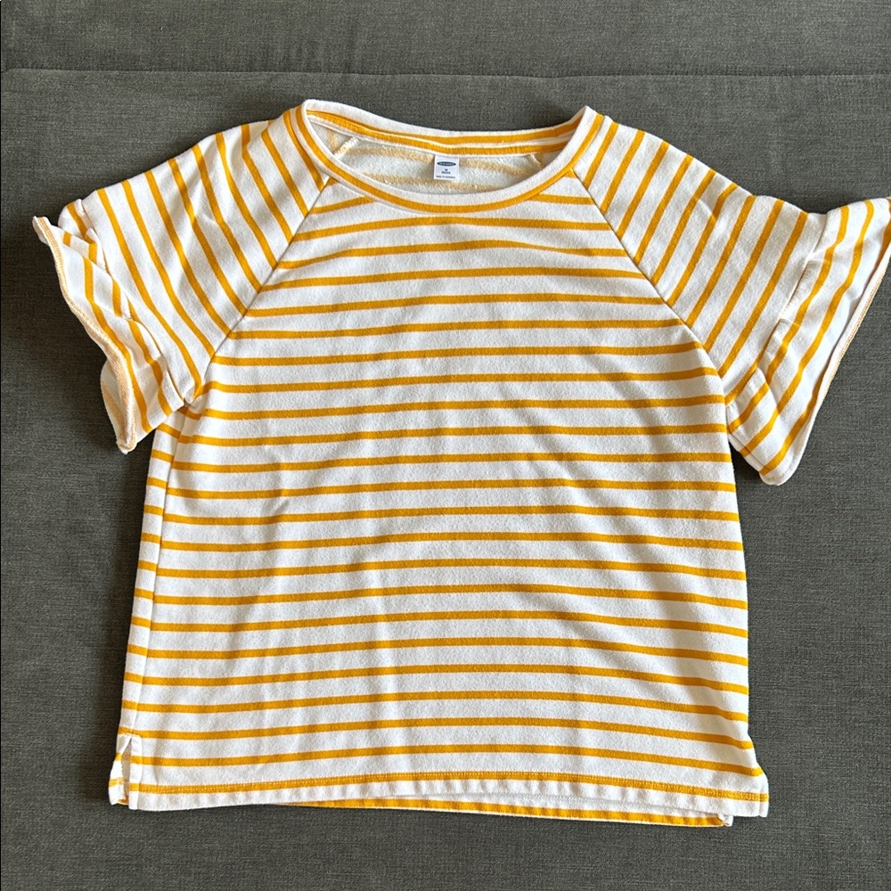 Yellow and White Striped Shirt